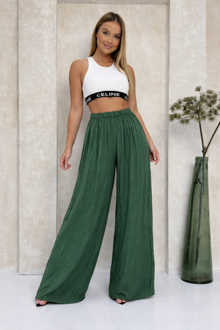 Flowy Wide-Leg Trousers - Image 5
