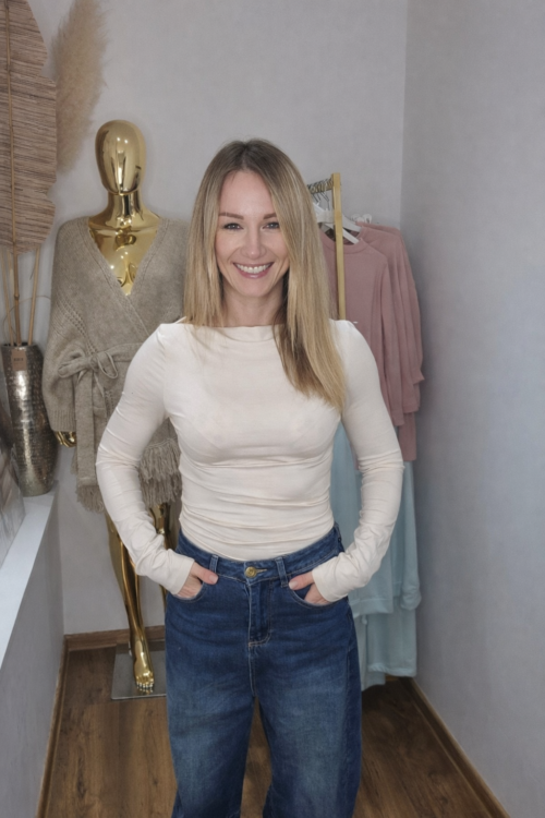 Long Sleeve Blouse Cream