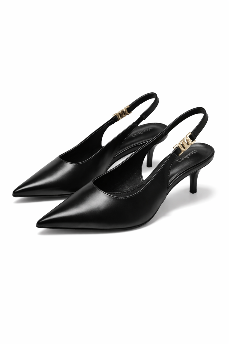 Elegant Slingback Heels Black