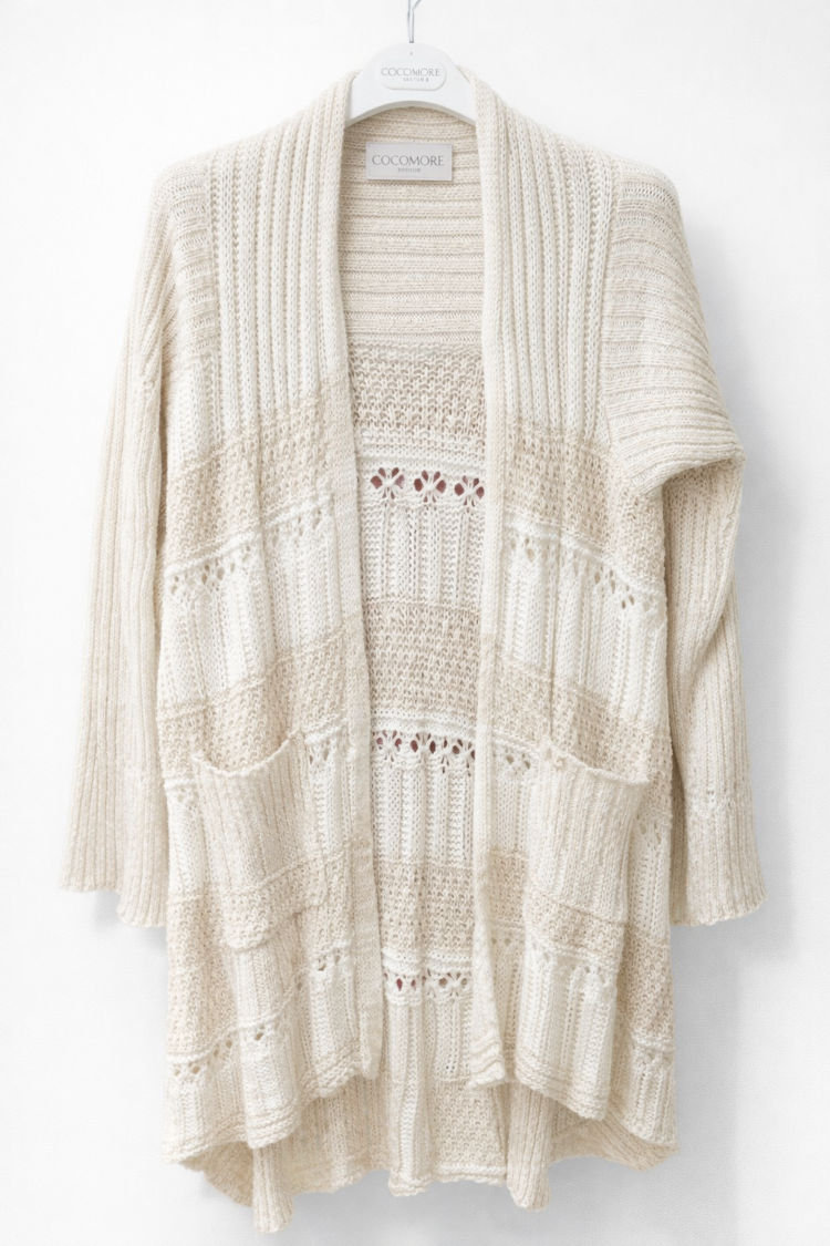 Knit Cardigan Cream Beige - Image 3