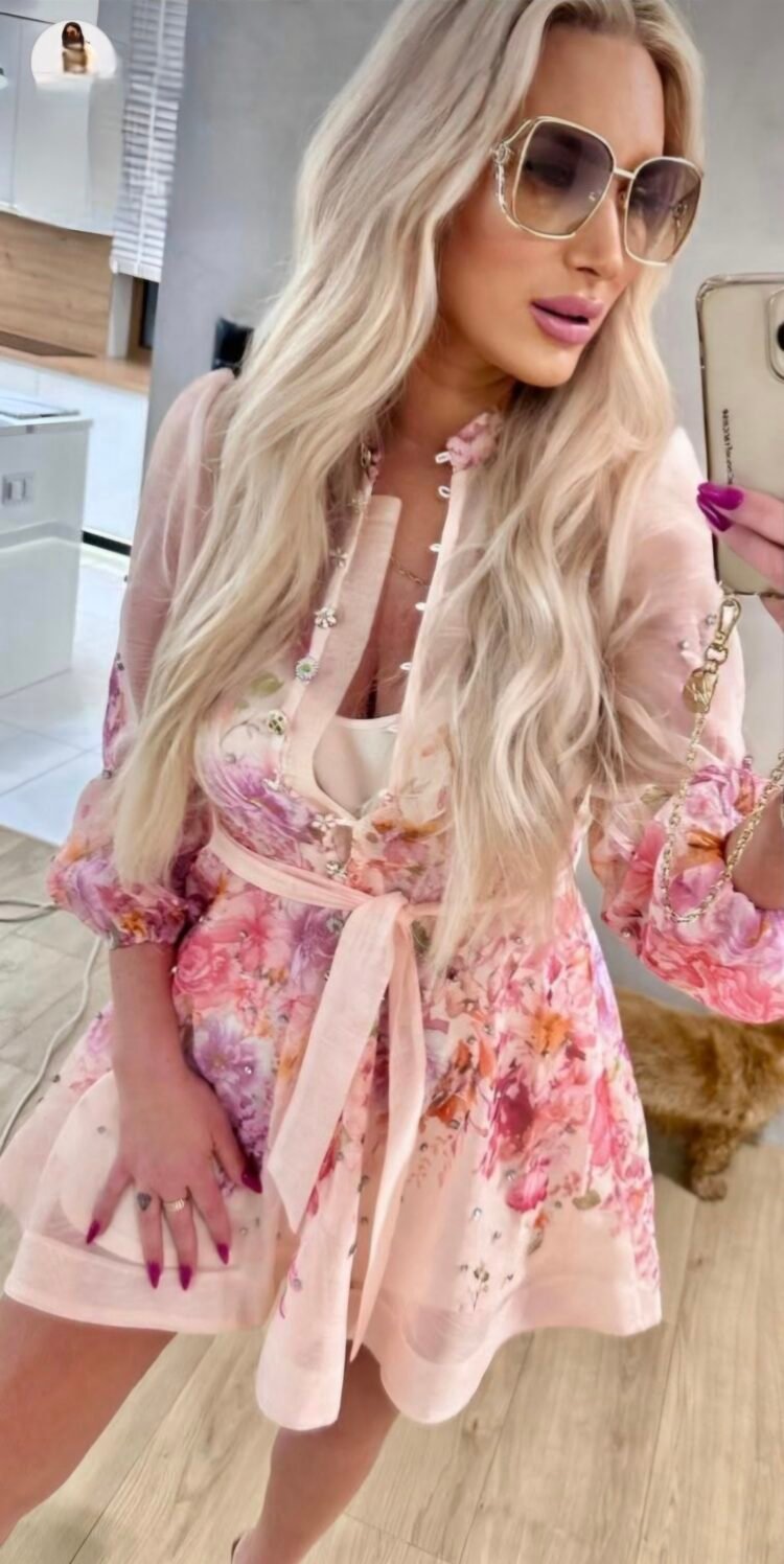 Floral Mini Dress Rose - Image 2