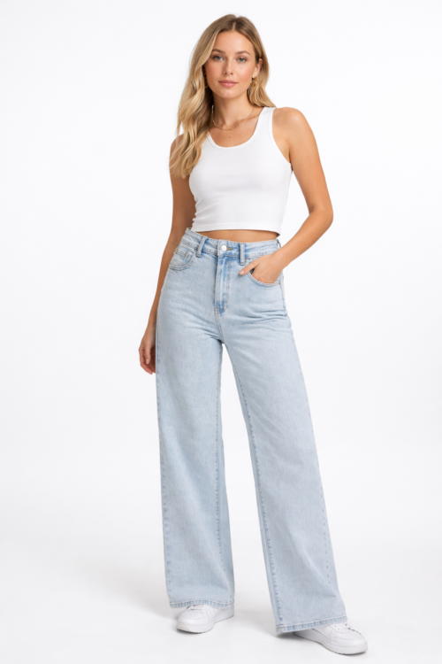 Wide Leg Denim Jeans