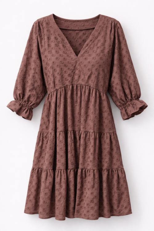 Textured Dress Chocolate