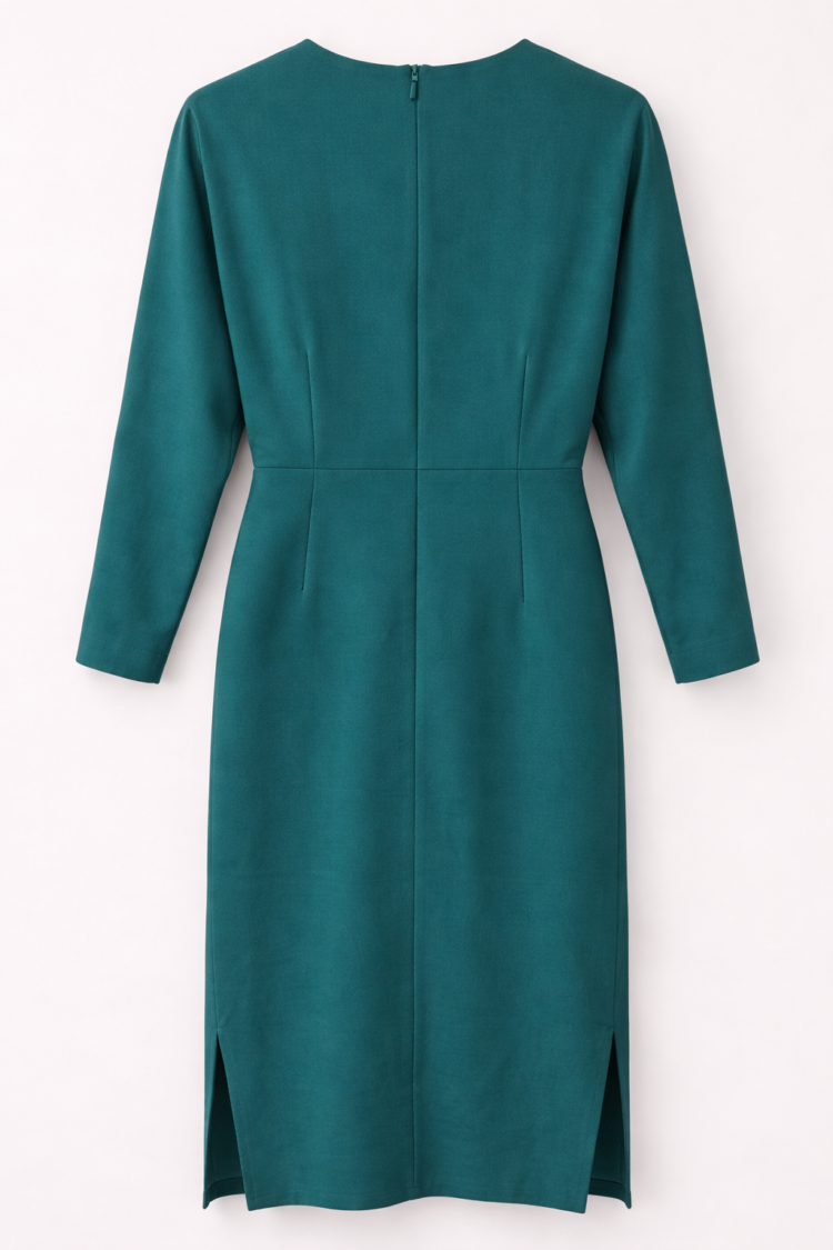 Elegant Emerald Green Dress - Image 2
