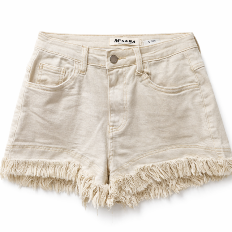 Stylish Denim Shorts Beige - Image 2