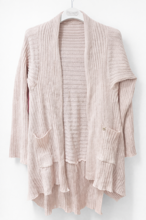 Ribbed Cardigan Soft Pink
