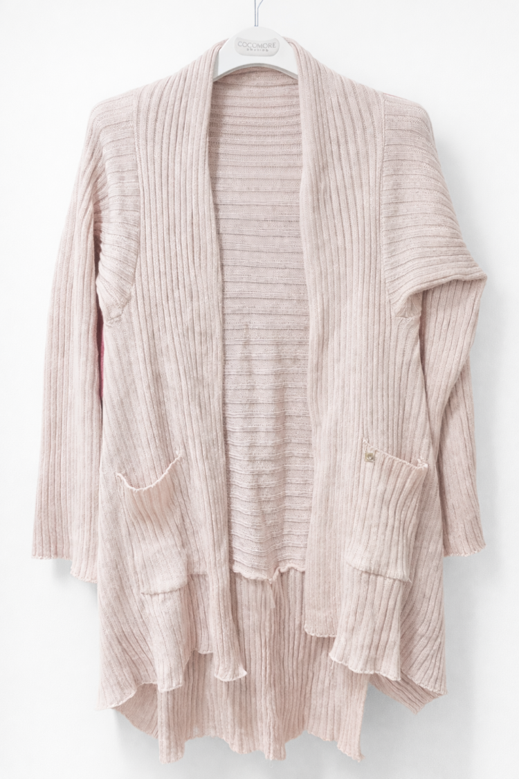 Ribbed Cardigan Soft Pink