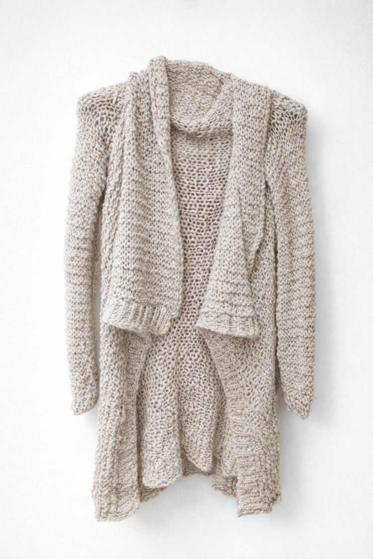 Knit Cardigan Beige - Image 2