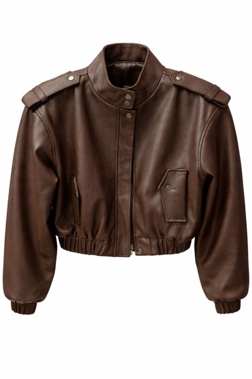 Emo Faux Leather Jacket Chocolate