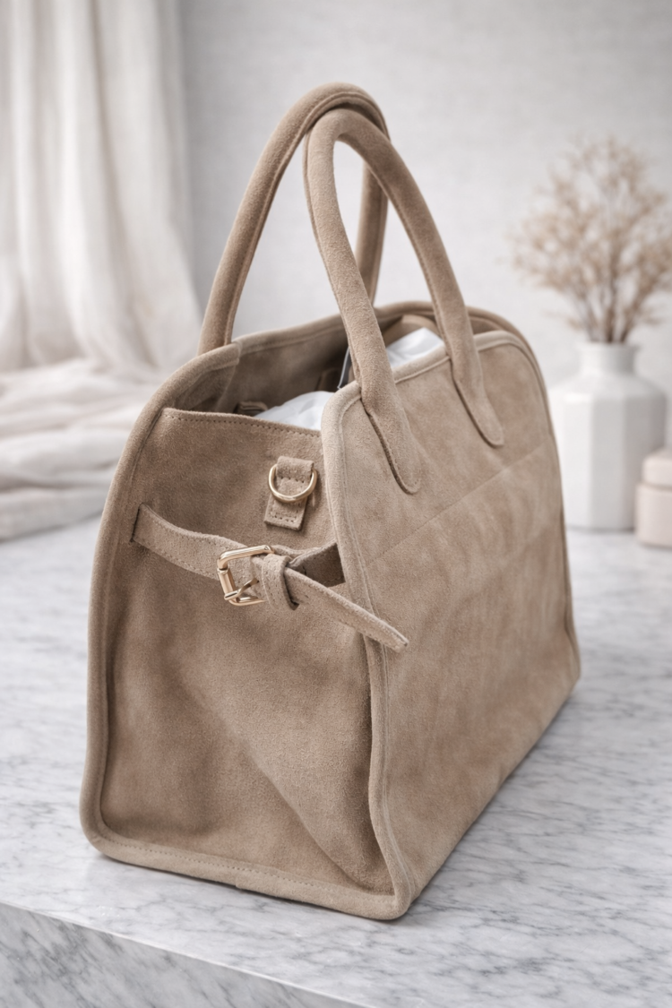 Natural Suede Leather Bag - Image 3