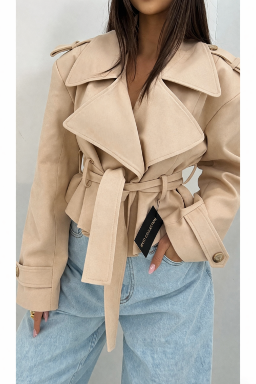 Short Coat Warm Beige