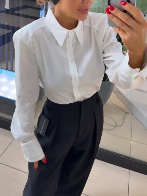 Women's Mini Boss Shirt White - Image 3