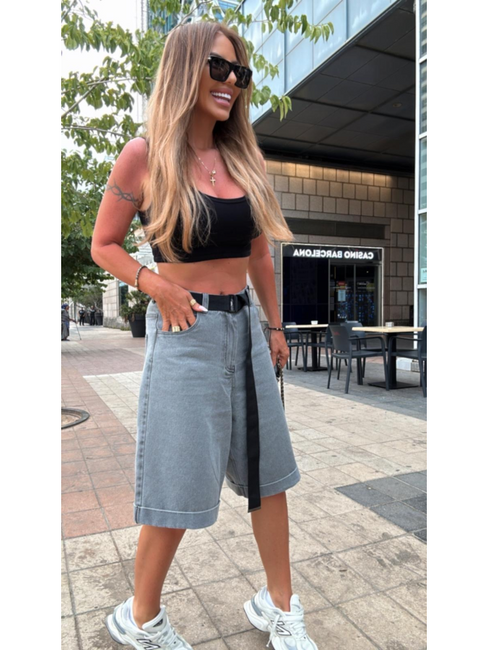 Denim Bermuda Shorts Grey