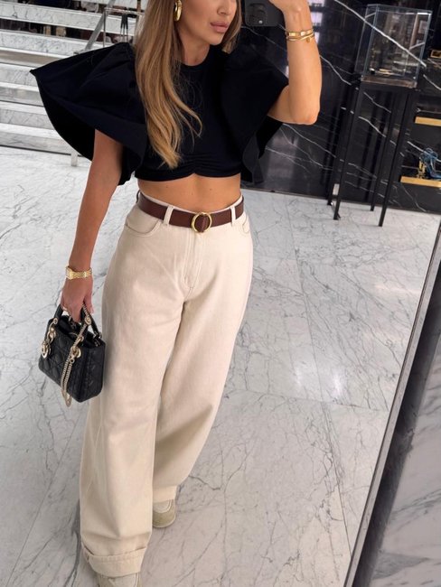 Oversized Banana Jeans Beige