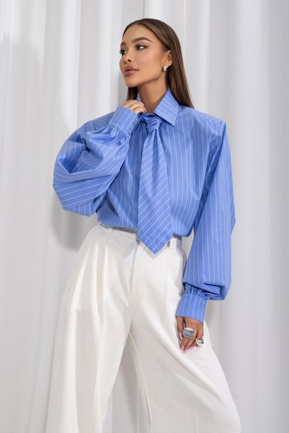 Viren Striped Shirt Blue