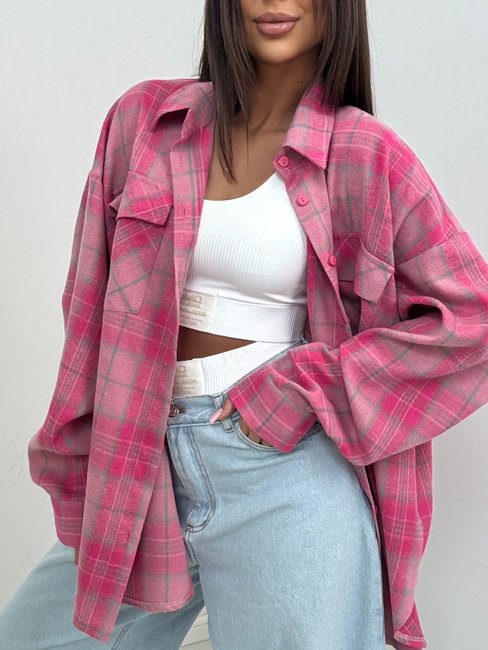 EMO Checked Shirt Raspberry