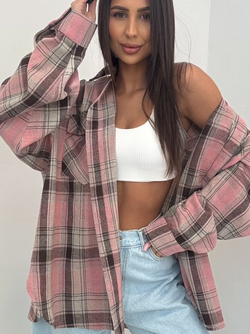 EMO Checked Shirt Pink Chocolate