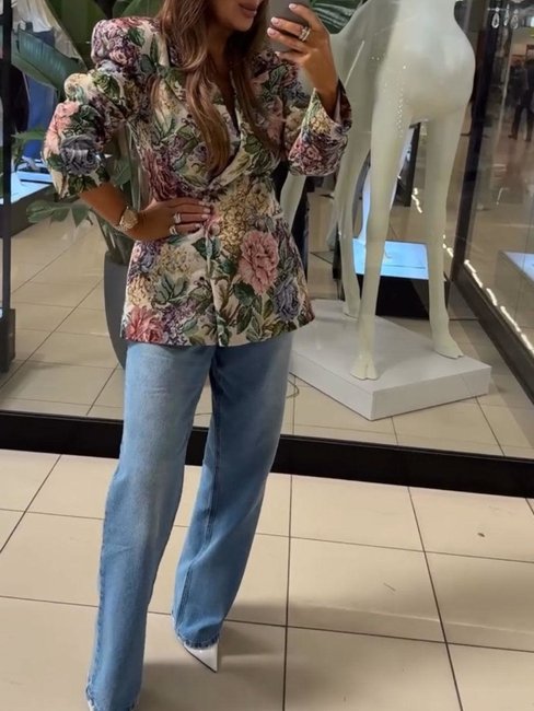 EMO Blazer Flowers Beige