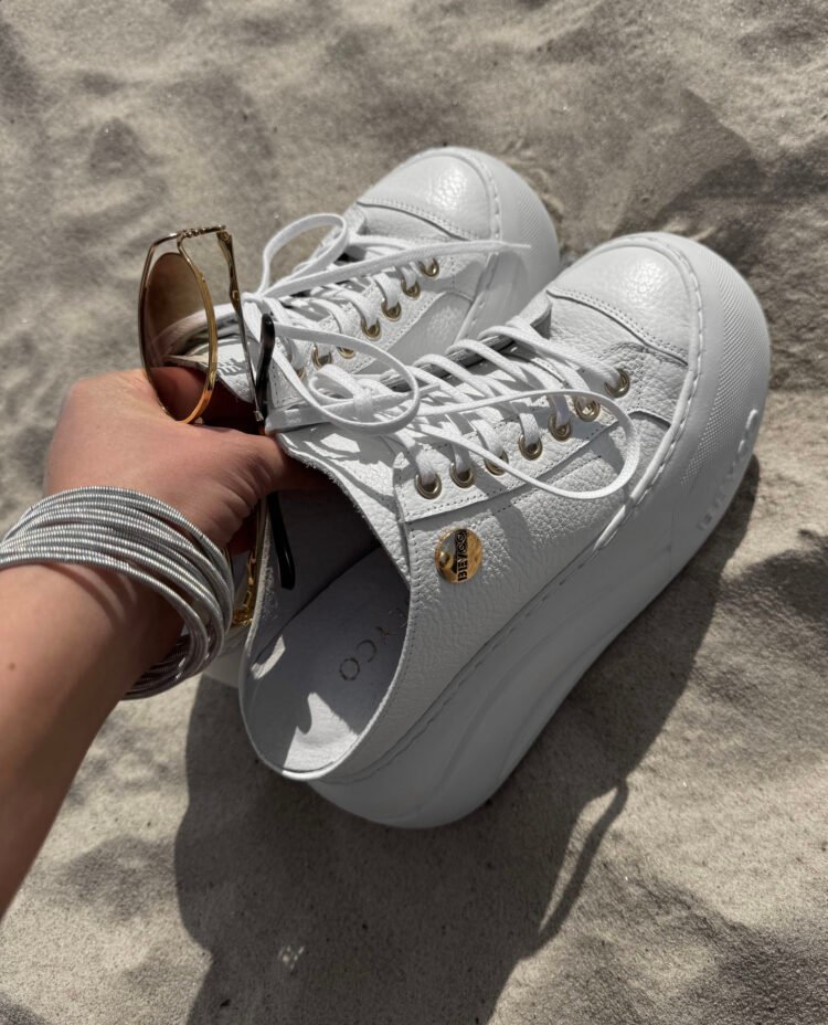 Leather sneakers wedges 26-9 white - Image 2