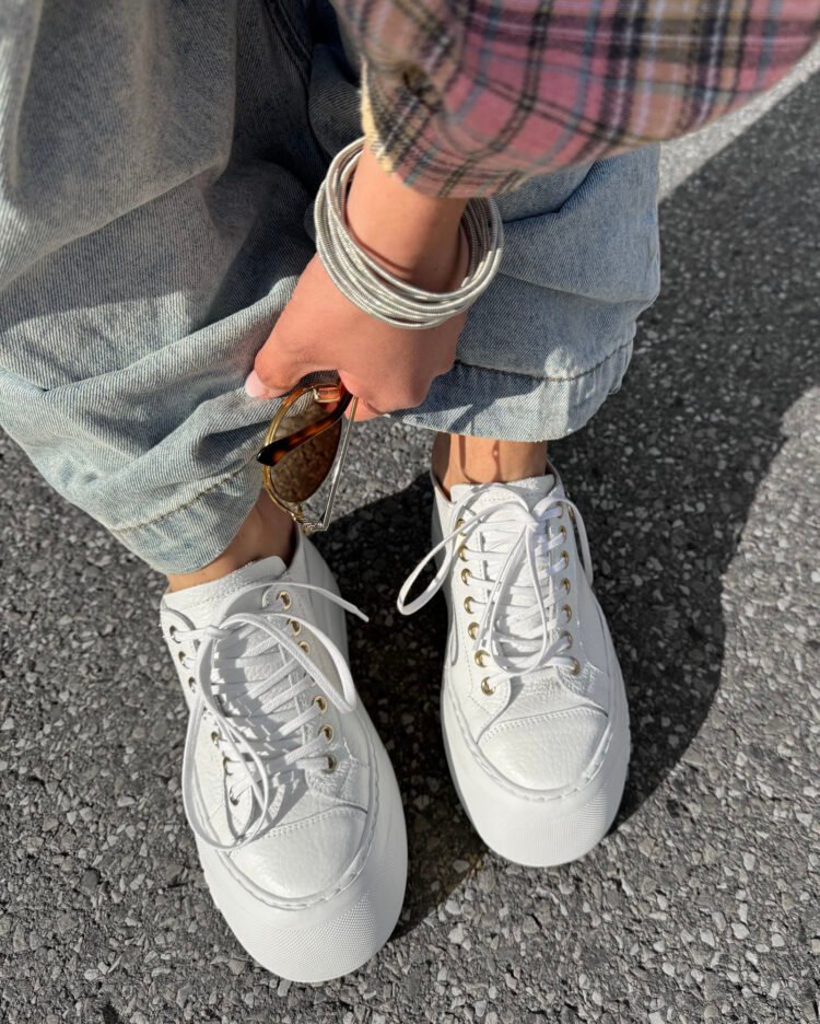 Leather sneakers wedges 26-9 white - Image 3