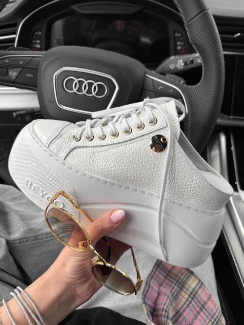 Leather sneakers wedges 26-9 white