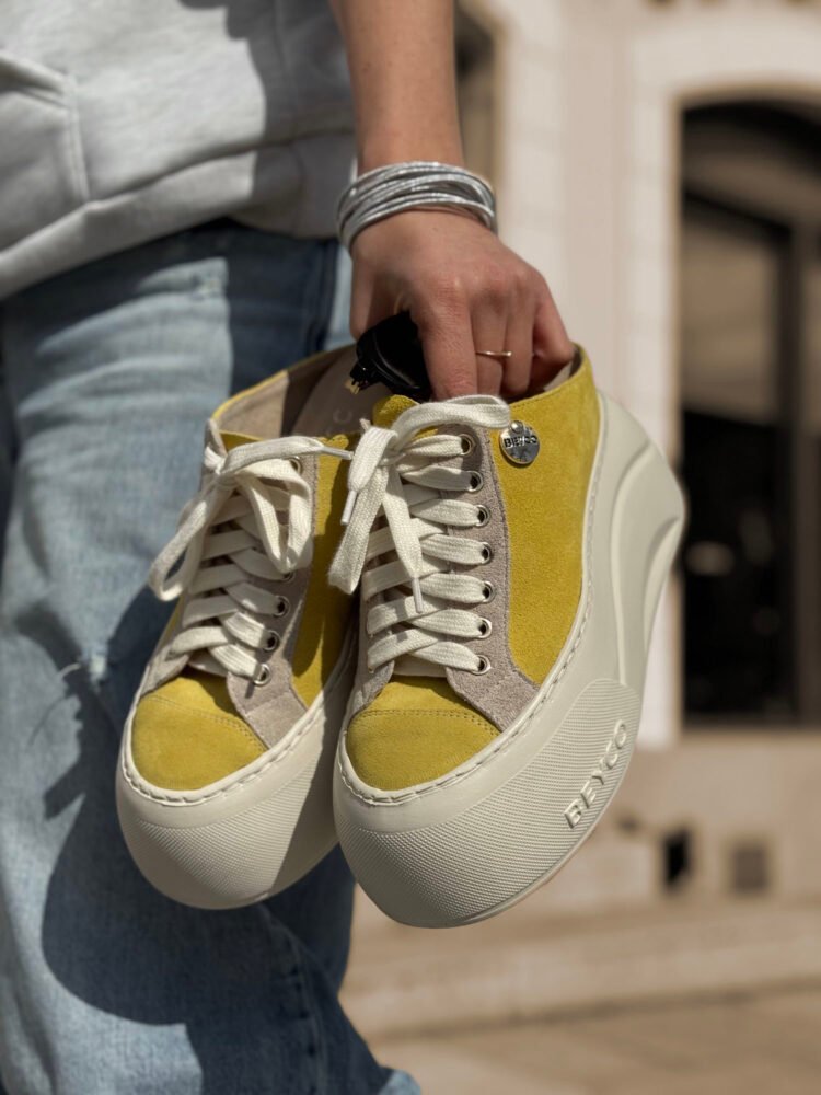 Leather sneakers wedges 26-9 yellow - Image 2