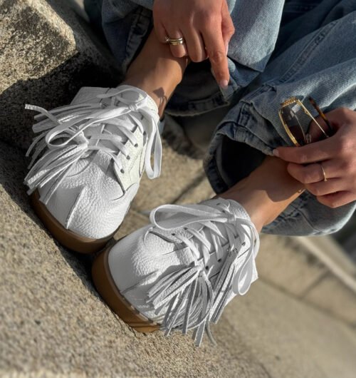 Beyco Leather sneakers slides with decoration 26-8 white