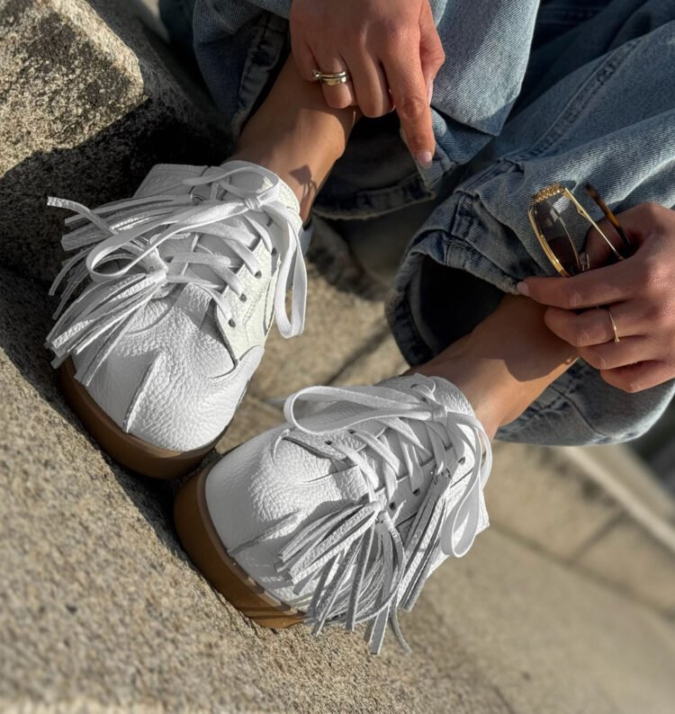 Beyco Leather sneakers slides with decoration 26-8 white