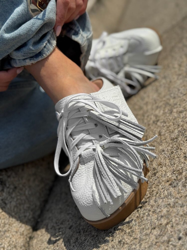 Beyco Leather sneakers slides with decoration 26-8 white - Image 3