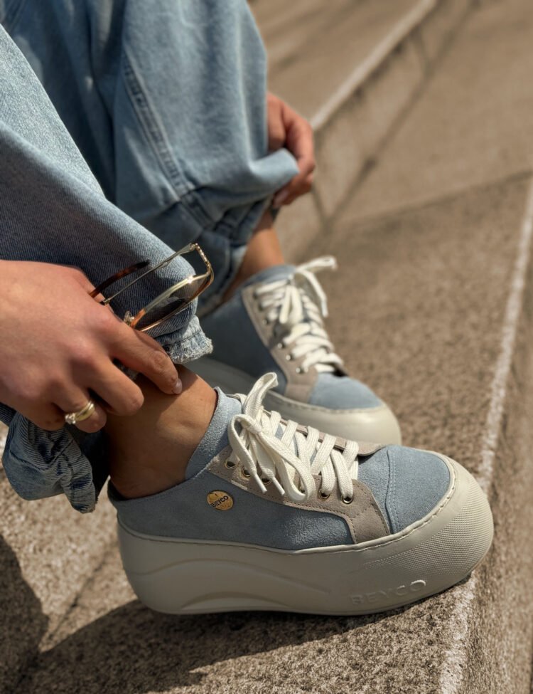 Leather sneakers wedges 26-9 blue - Image 3