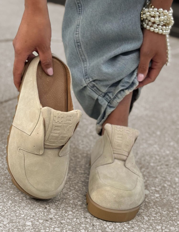 Beyco Leather sneakers slides 26-11 beige - Image 2