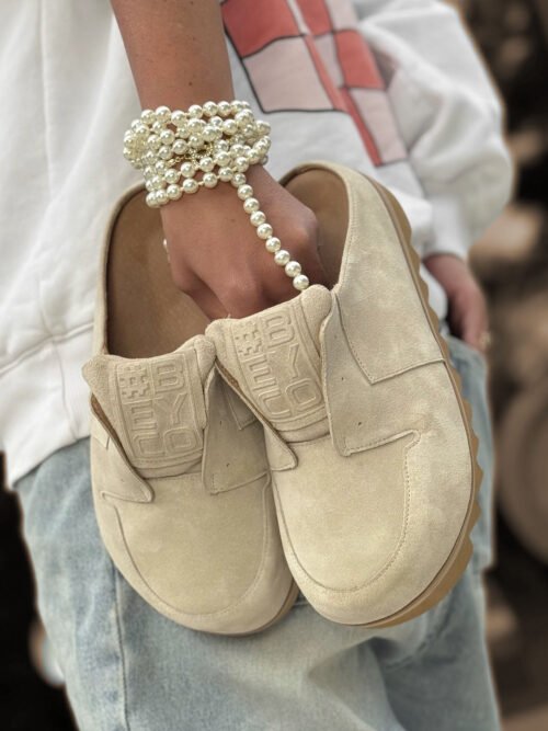 Beyco Leather sneakers slides 26-11 beige