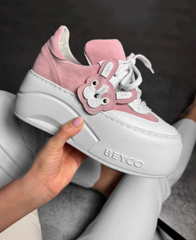 Beyco leather sneakers with bulldog print pink 25-42 - Image 3