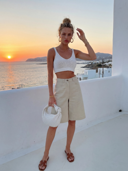 Stylish Bermuda Shorts Beige