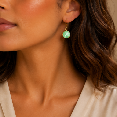 Elegant Earrings Green