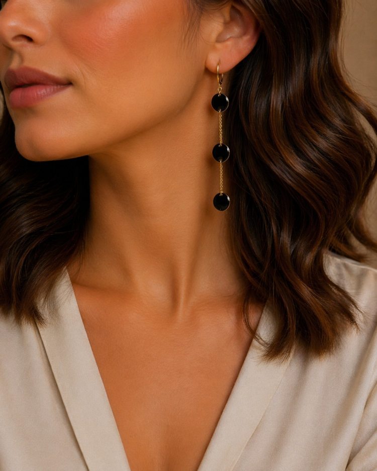 Elegant drop earrings Black
