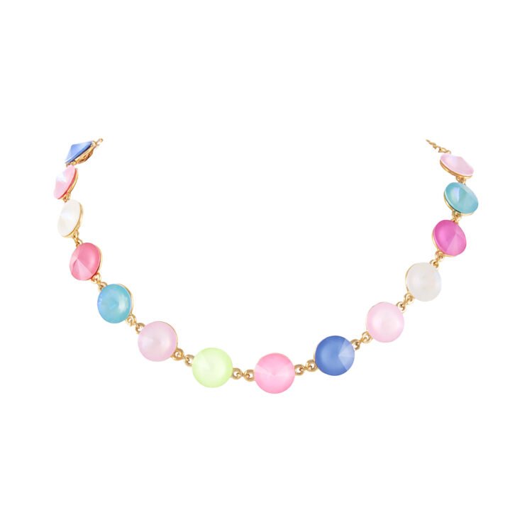 Necklace with colourful round crystals - Image 3