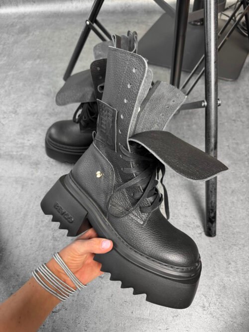 Leather workers thick bottom N1 black
