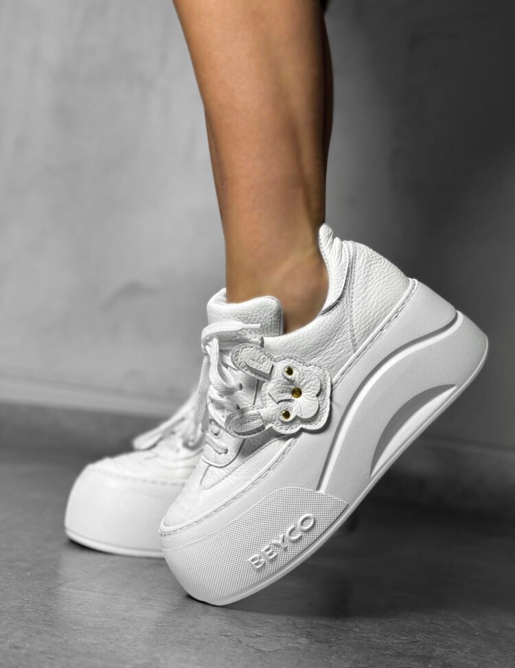 Beyco leather sneakers with bulldog print white 25-42 - Image 4