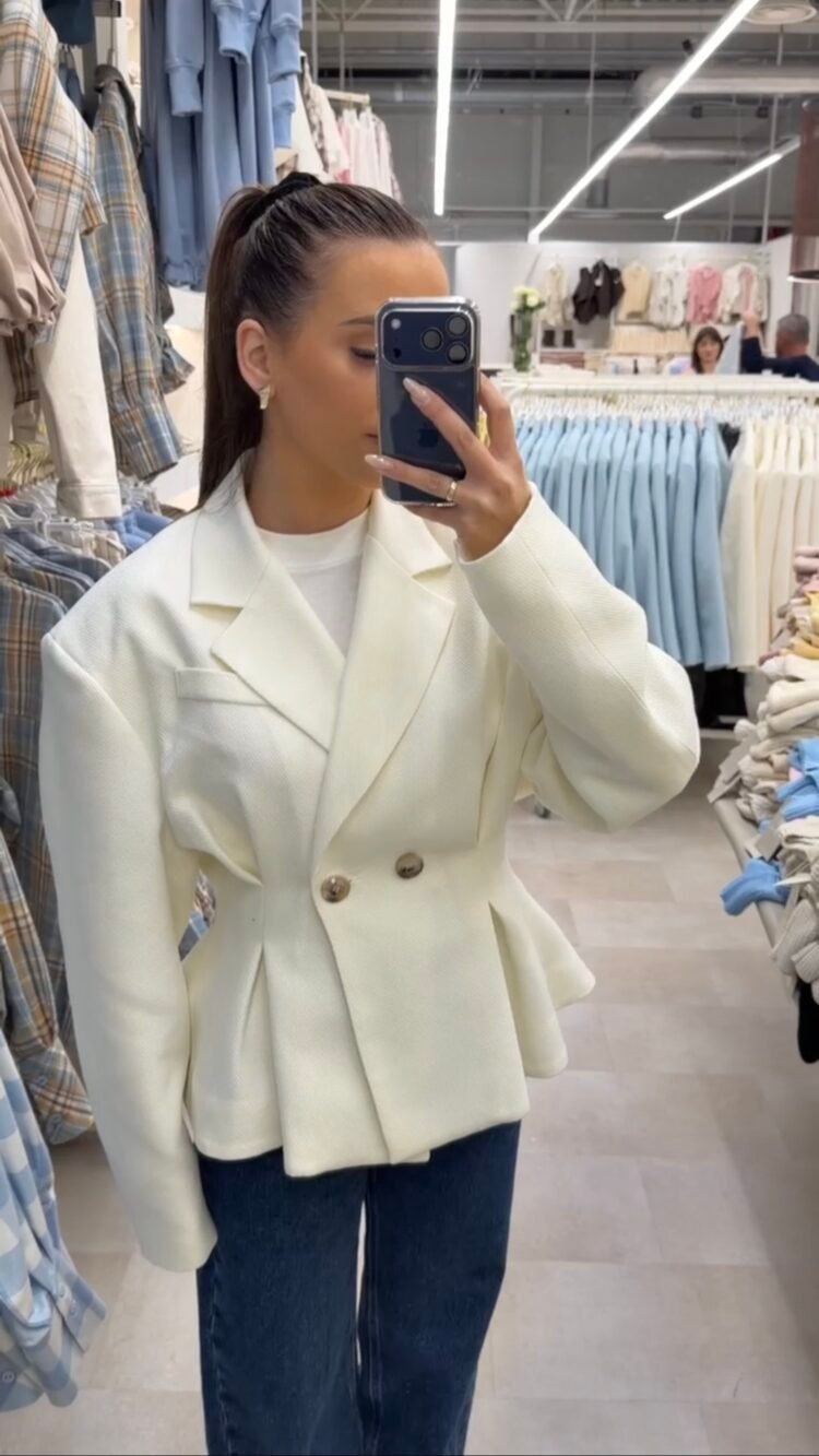 Doria Cream Jacket Blazer Vanilla - Image 2