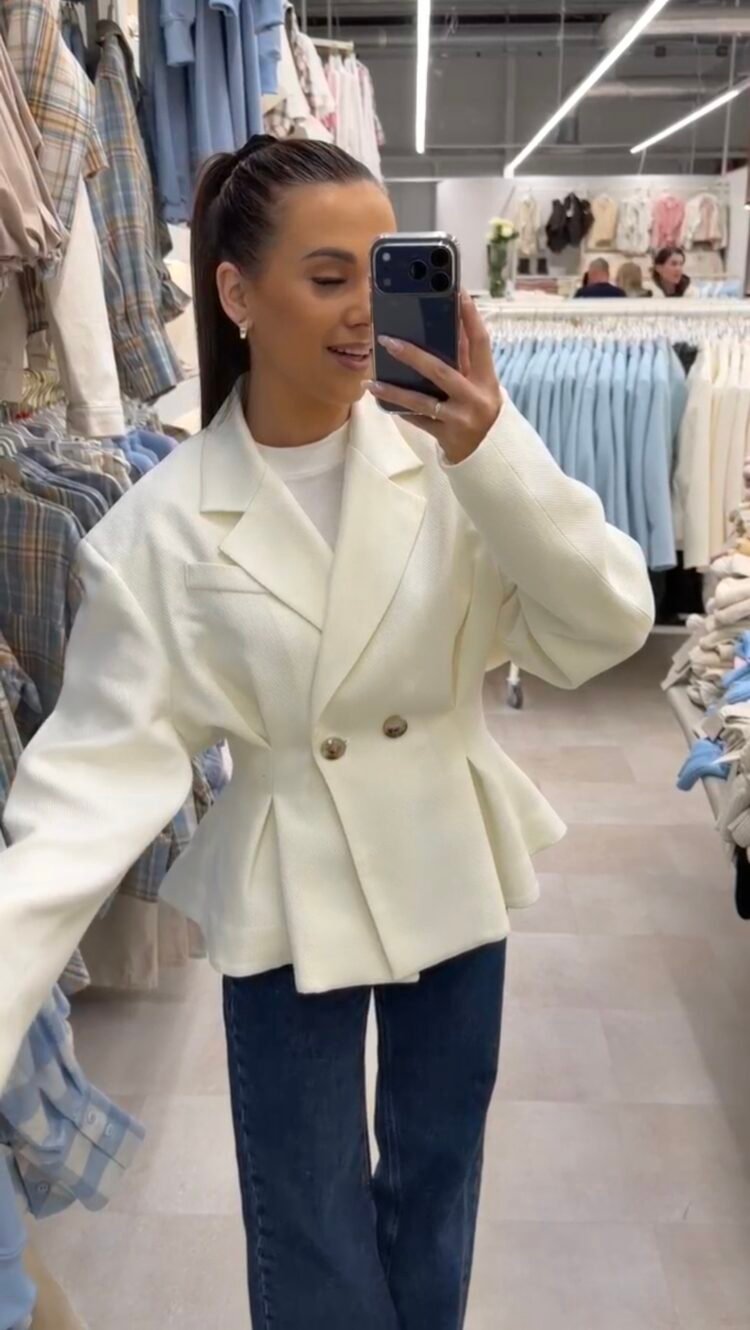 Doria Cream Jacket Blazer Vanilla - Image 4