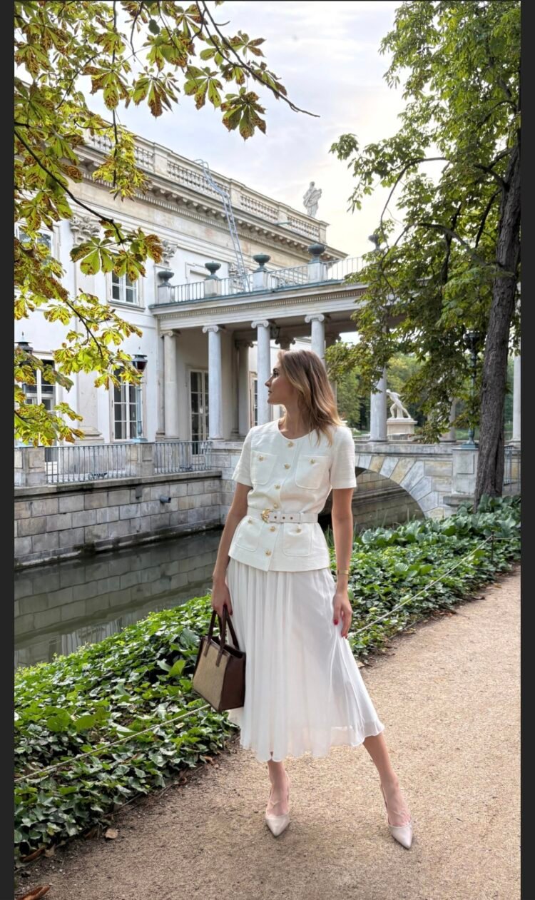 Blue Claris Set – Blouse + Pleated Skirt - Image 4