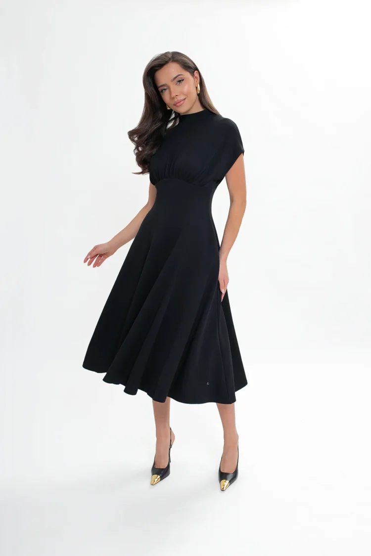 Knitted diver midi dress flared various colours - Image 2