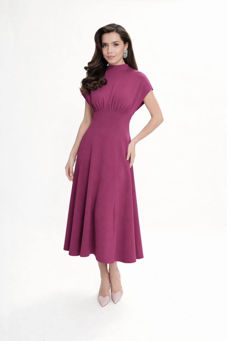 Knitted diver midi dress flared various colours - Image 5