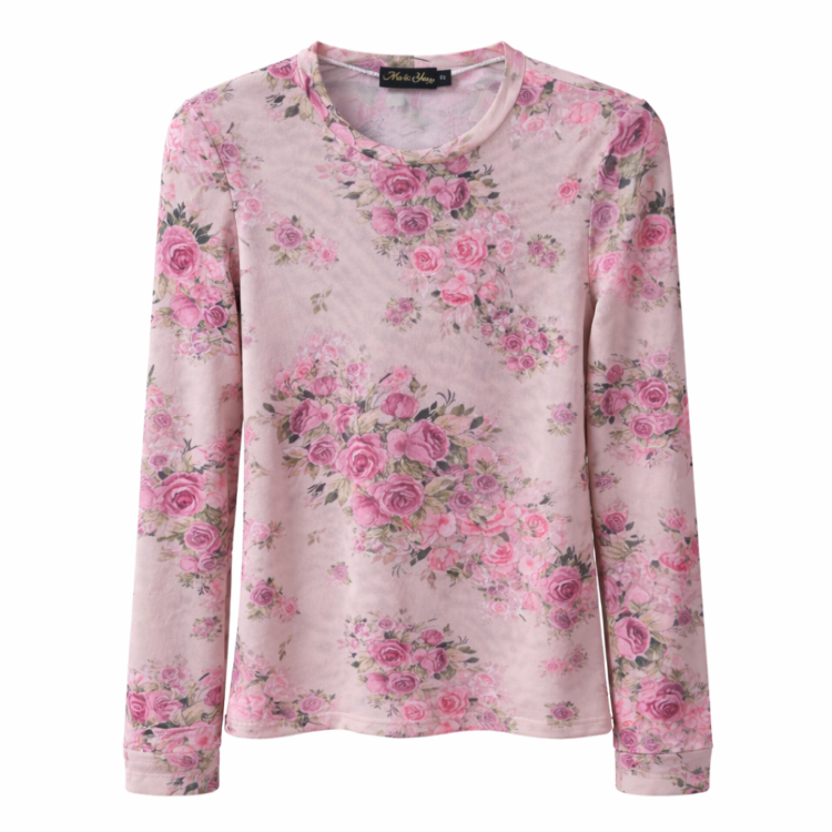 Mesh Blouse Roses - Image 2