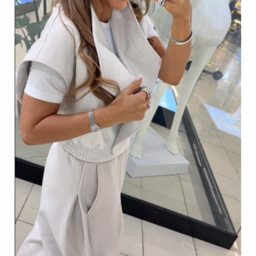 Faux Leather Vest White