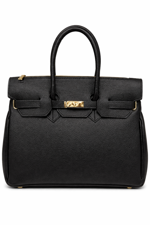 Elegant Leather Handbag Black