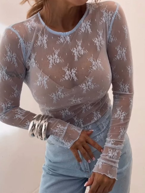 Lace Blouse Blue