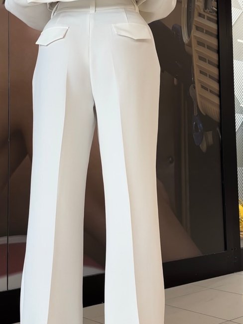 Elegant Trousers Cream - Image 2
