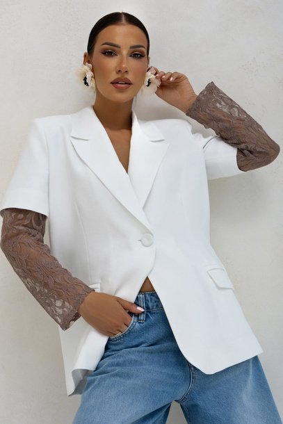 Lace White Blazer - Image 2